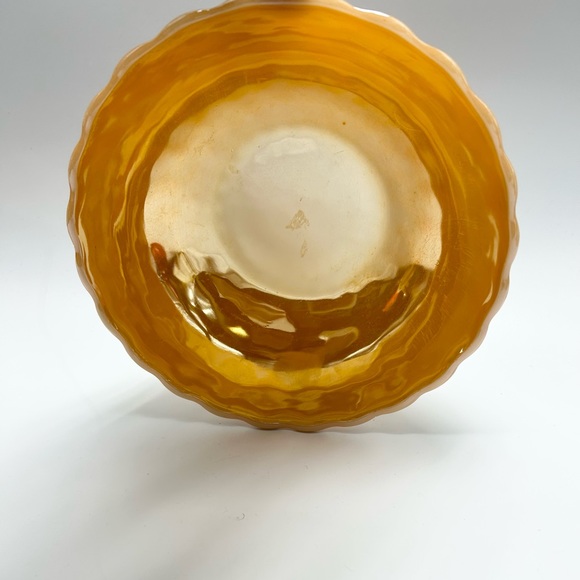 🔥👑⚓️🍑🧡🤍Fire King Anchor Hocking - Vintage Peach Lustre Large Bubble Bowl. - Picture 7 of 16